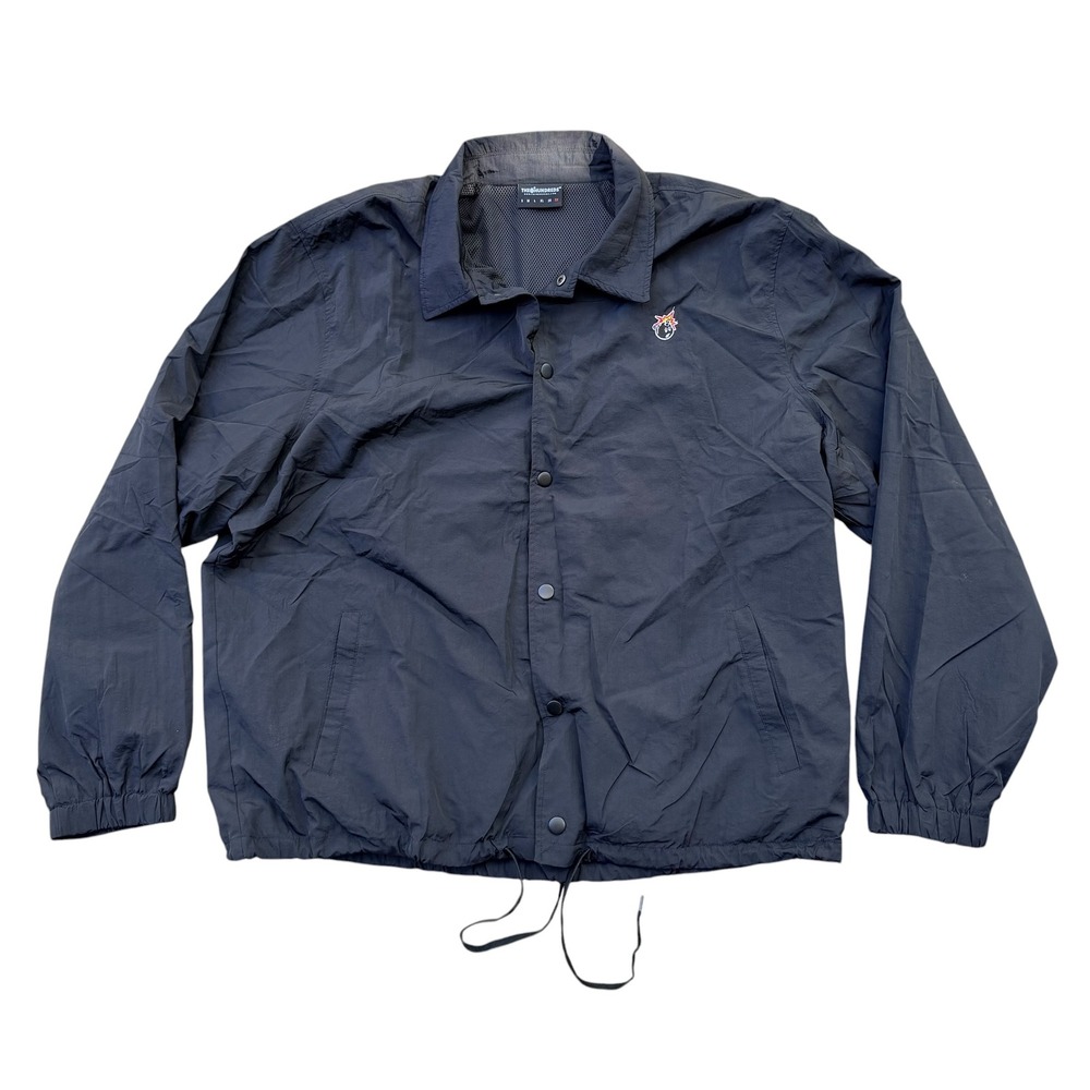 The Hundreds Adam Bomb Coaches Jacket Mens 3XL Black Snap Front Windbreaker